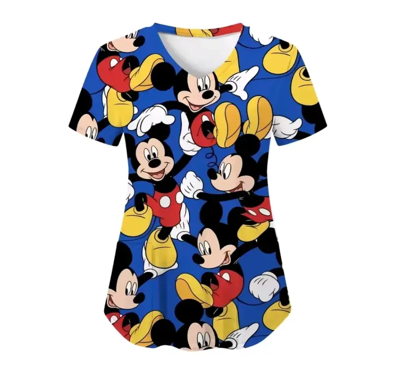 Polera top clínico Mickey Mouse mujer talla L (XL