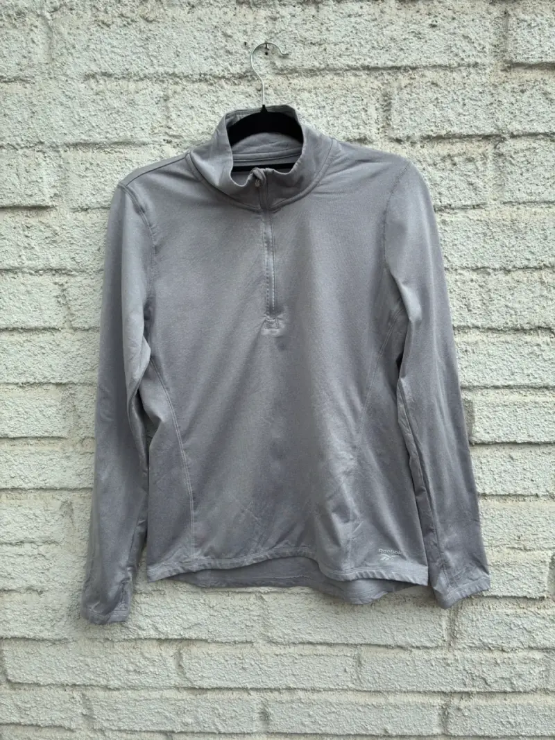 Polerón deportivo Reebok gris con cierre medio - 1