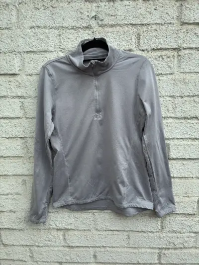 Polerón deportivo Reebok  gris con cierre medio - miniatura 1