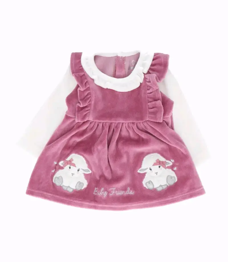 Conjunto de bebé rosado con ovejitas - 2