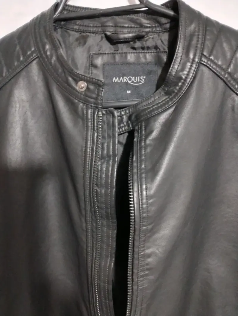 Chaqueta de cuero negra para hombre Marquis - 2
