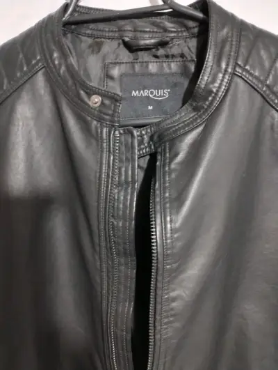 Chaqueta de cuero negra para hombre Marquis - miniatura 2