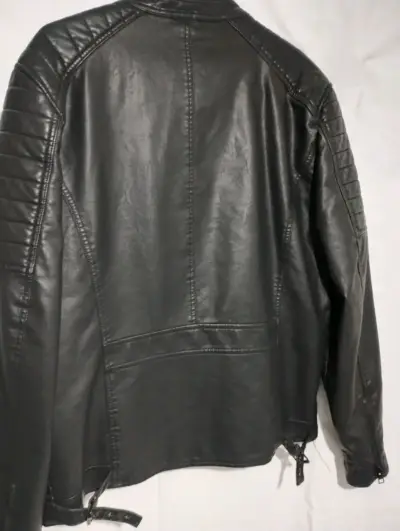 Chaqueta de cuero negra para hombre Marquis - miniatura 3