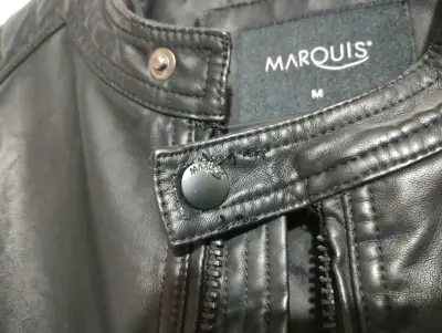 Chaqueta de cuero negra para hombre Marquis - miniatura 5