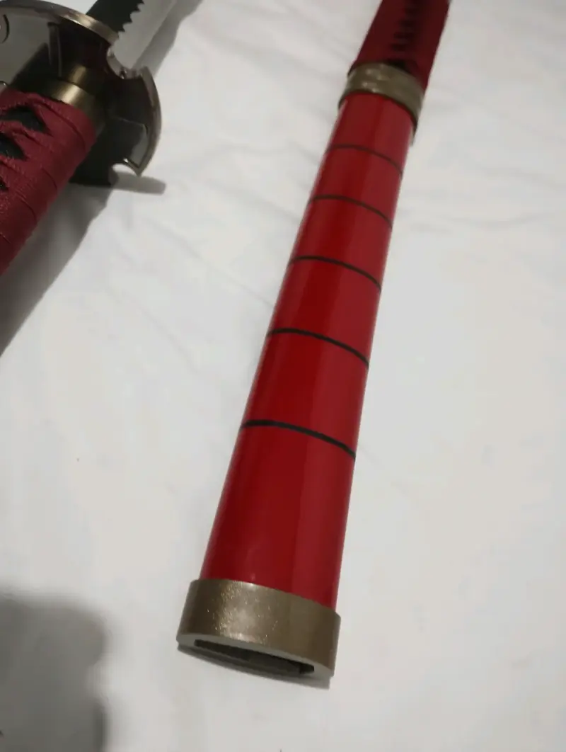 Espada katana decorativa roja con funda - 6