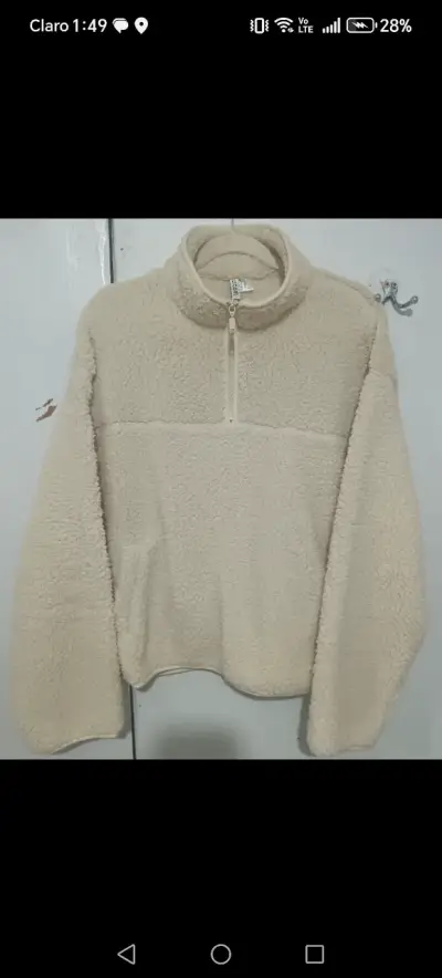 Polerón de polar beige con cierre - miniatura 1