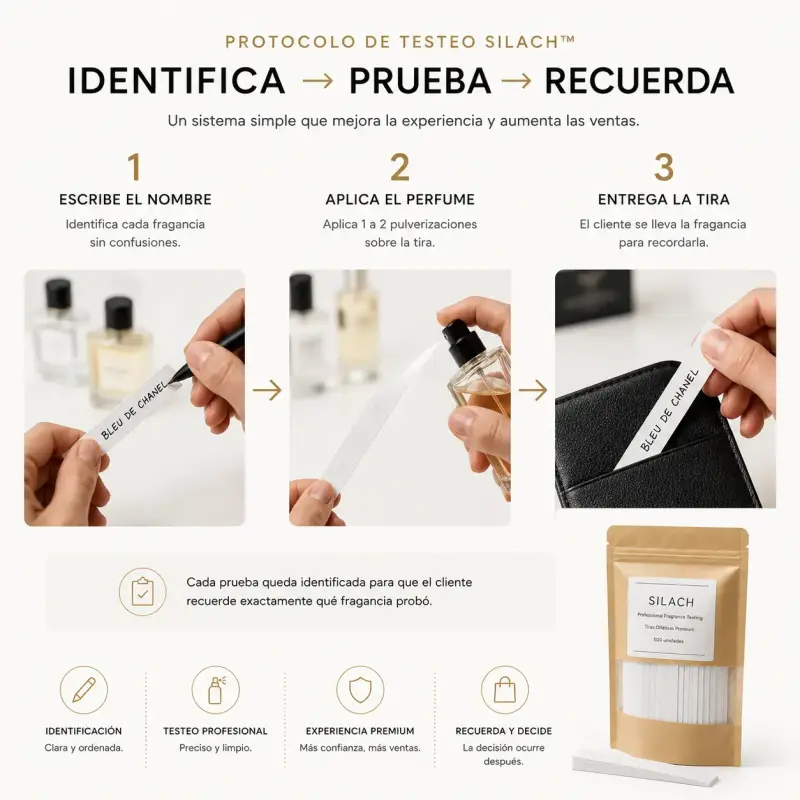 Tiras Olfativas Premium Silach para Fragancias 500 - 4