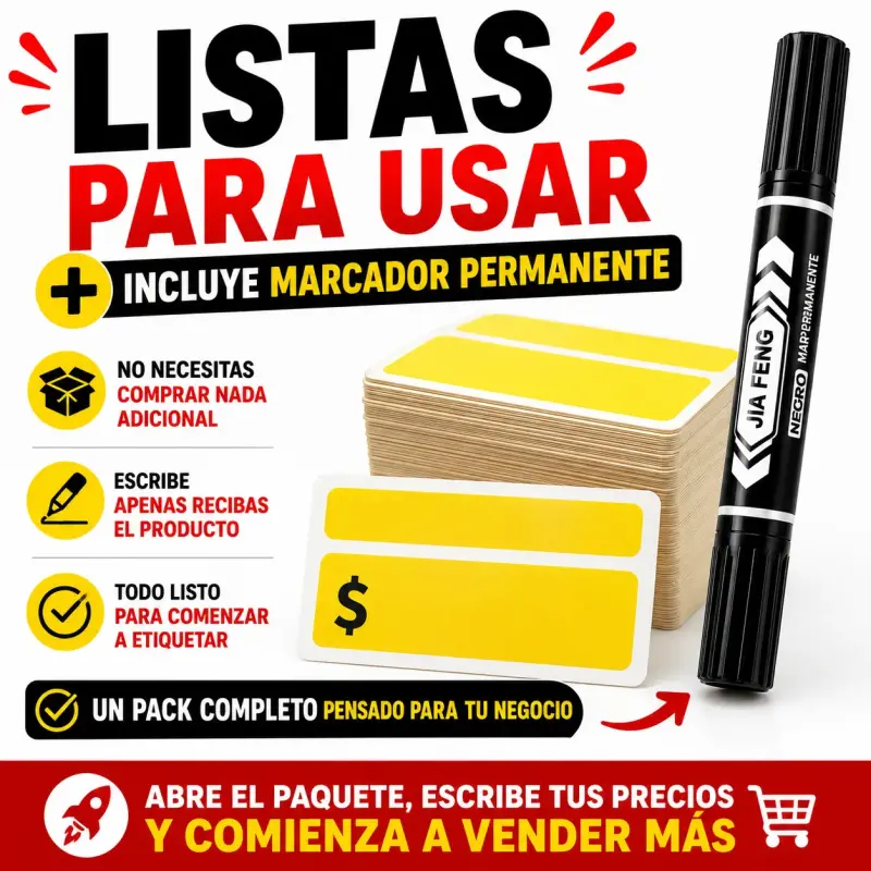 Etiquetas Para Poner Precios Amarillas 8x4cm 1000u - 3
