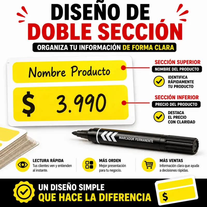 Etiquetas Para Poner Precios Amarillas 8x4cm 1000u - 5