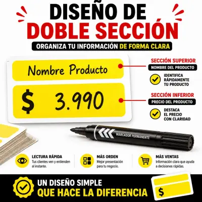 Etiquetas Para Poner Precios Amarillas 8x4cm 1000u - miniatura 5