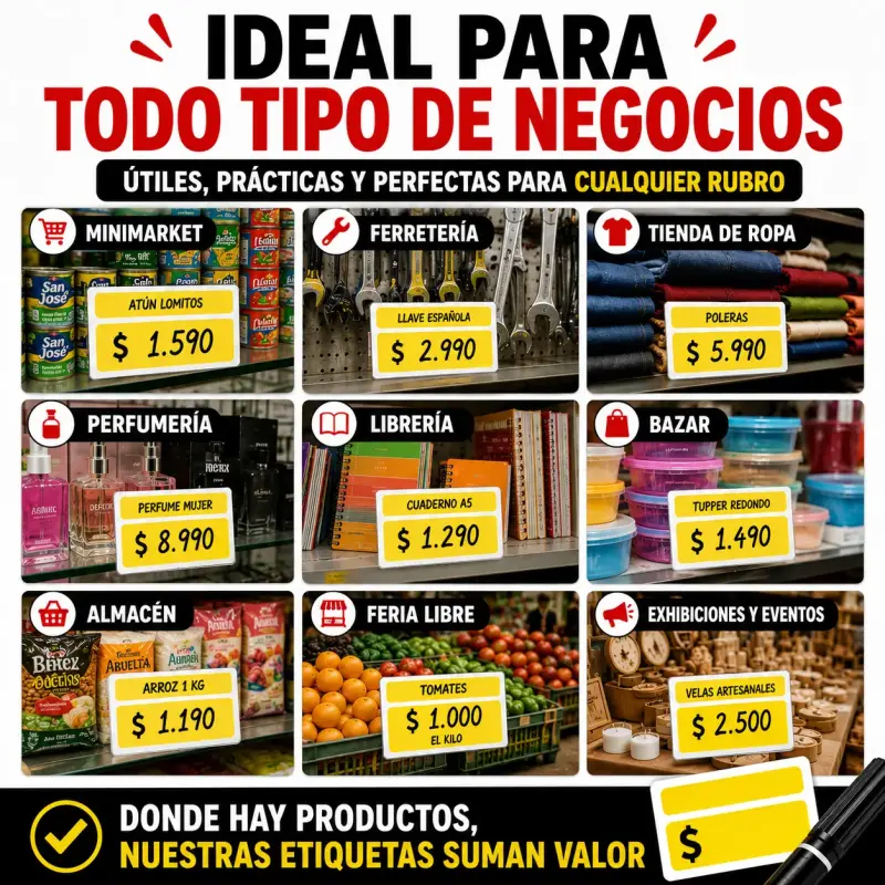 Etiquetas Para Poner Precios Amarillas 8x4cm 1000u - 6