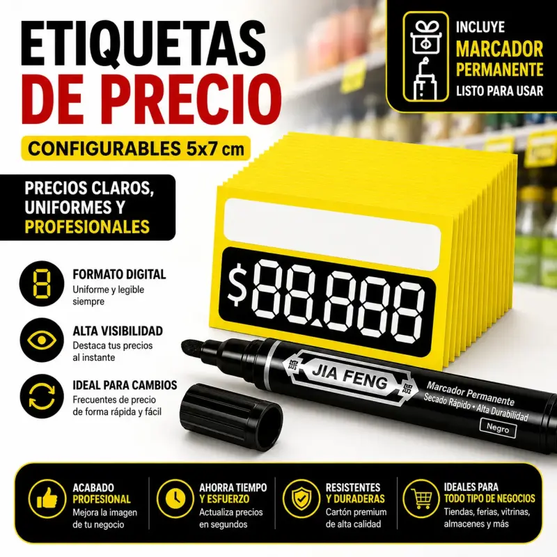 Carteles Para Poner Precios 5x7 Cm Pack 1000 + Mar - 1