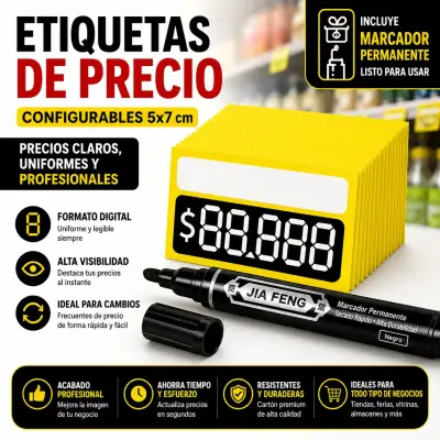 Carteles Para Poner Precios 5x7 Cm Pack 1000 + Mar - miniatura 1