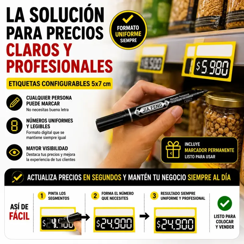 Carteles Para Poner Precios 5x7 Cm Pack 1000 + Mar - 3