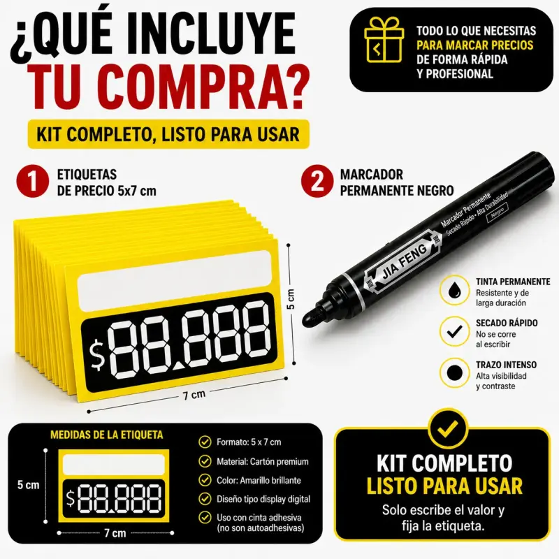 Carteles Para Poner Precios 5x7 Cm Pack 1000 + Mar - 6