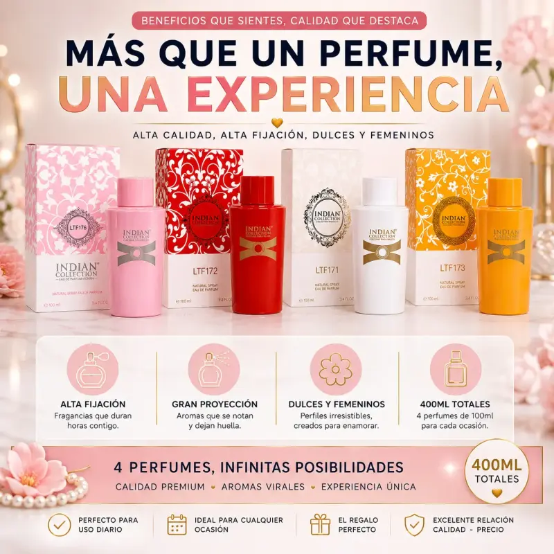 Pack 4 Perfumes Mujer 100ml Dulce Seduccion - 3