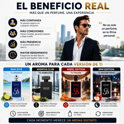 Pack 4 Perfumes Hombre 100ml Inspiración 9pm 9am - miniatura 4