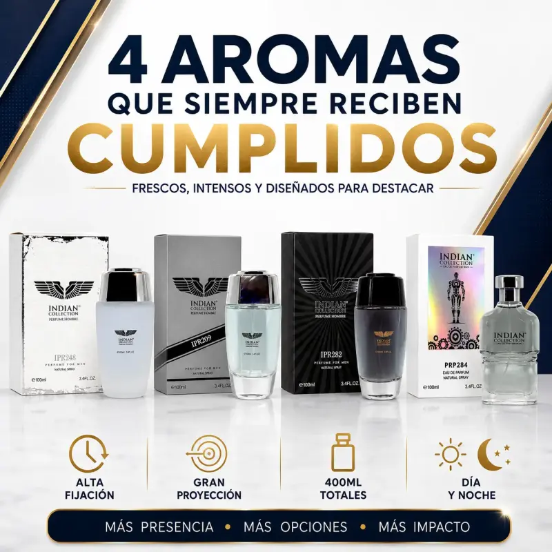Pack 4 Perfumes Hombre 100ml Victorios Aqua Intens - 1