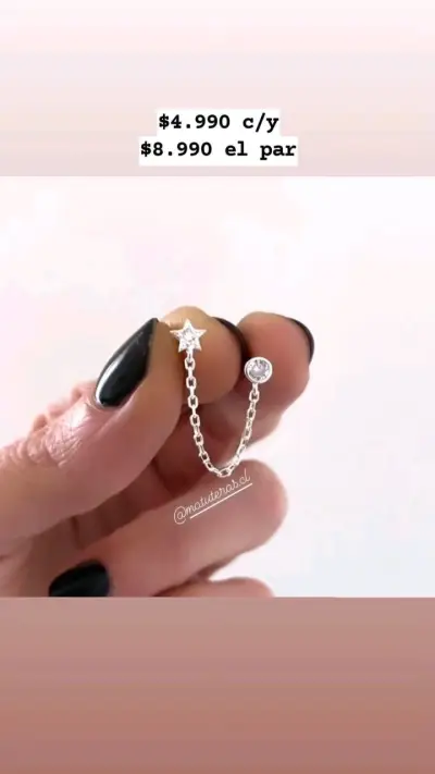 Aros de plata 925 con diseño de estrella - miniatura 1