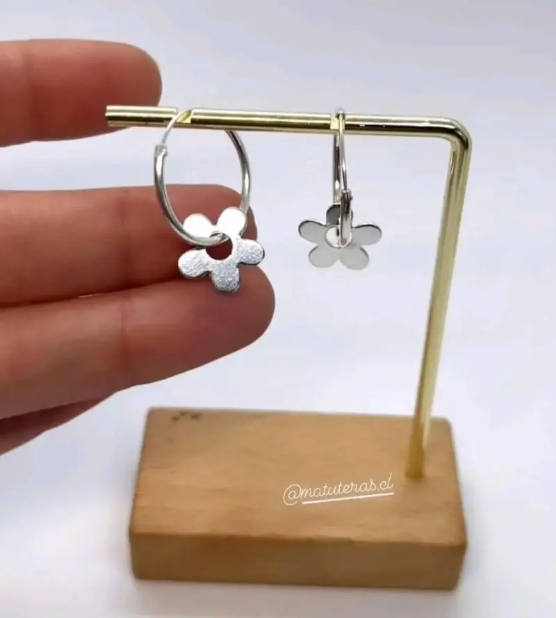 Aros de plata 925 con diseño de estrella - 4