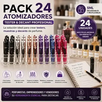 Atomizador Perfume Tester Recargable Pack 24 Decan - miniatura 1