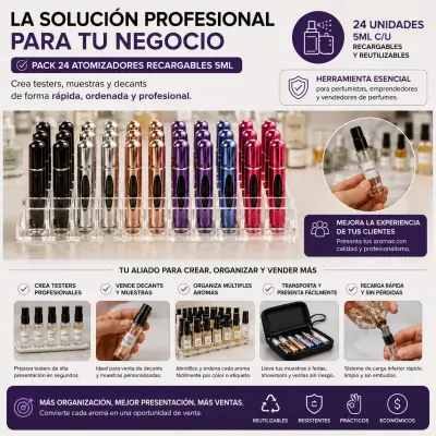 Atomizador Perfume Tester Recargable Pack 24 Decan - miniatura 3