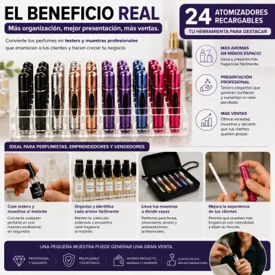Atomizador Perfume Tester Recargable Pack 24 Decan - miniatura 5
