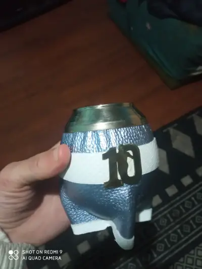 Mate imperial alpaca cuero con diseño deportivo - miniatura 1
