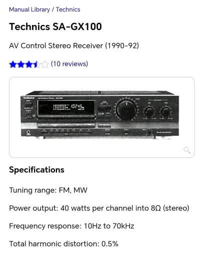 Technics receiver SA-GX100 - miniatura 6