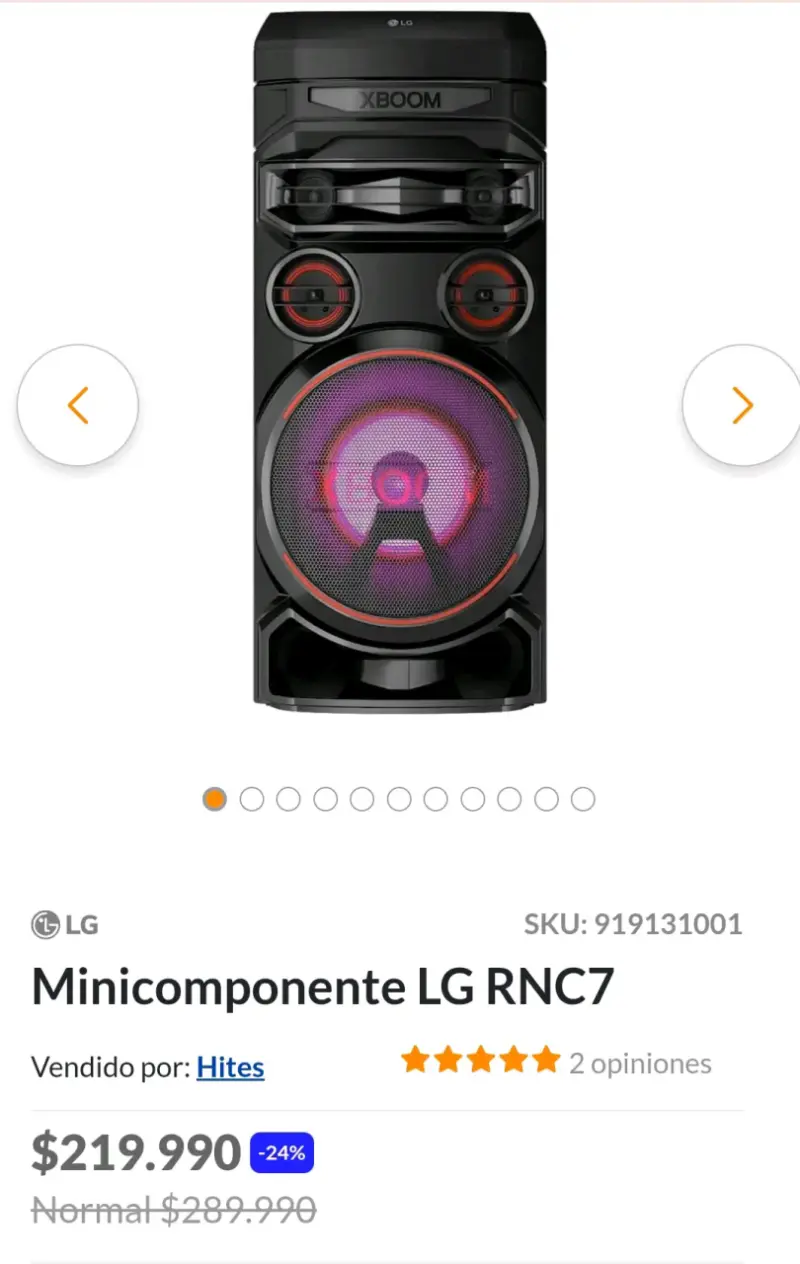 Parlante LG XBOOM RNC7 con potente sonido - 6