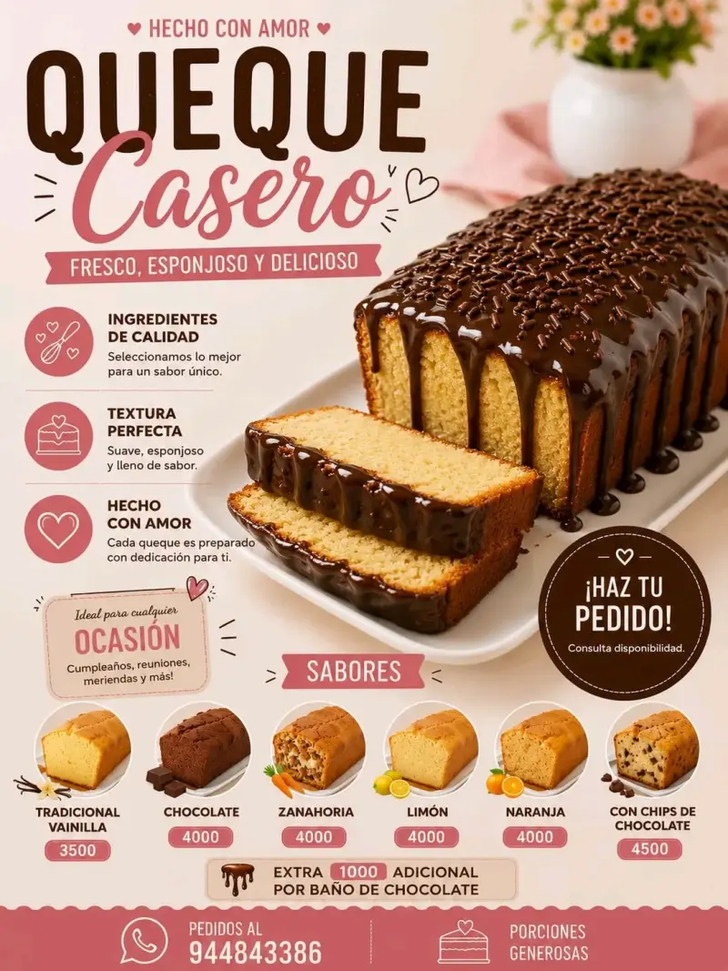 Queque casero fresco y delicioso - 1
