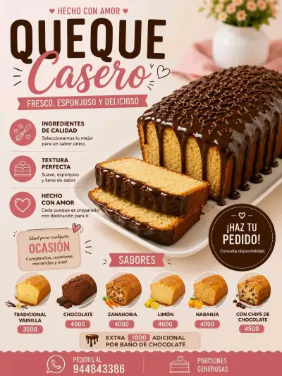 Queque casero fresco y delicioso - miniatura 1