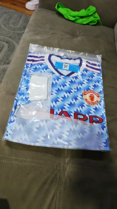 Camiseta retro Manchester United azul talla 2XL - miniatura 1