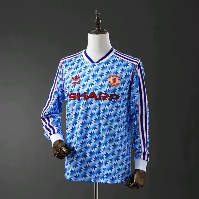 Camiseta retro Manchester United azul talla 2XL - miniatura 2