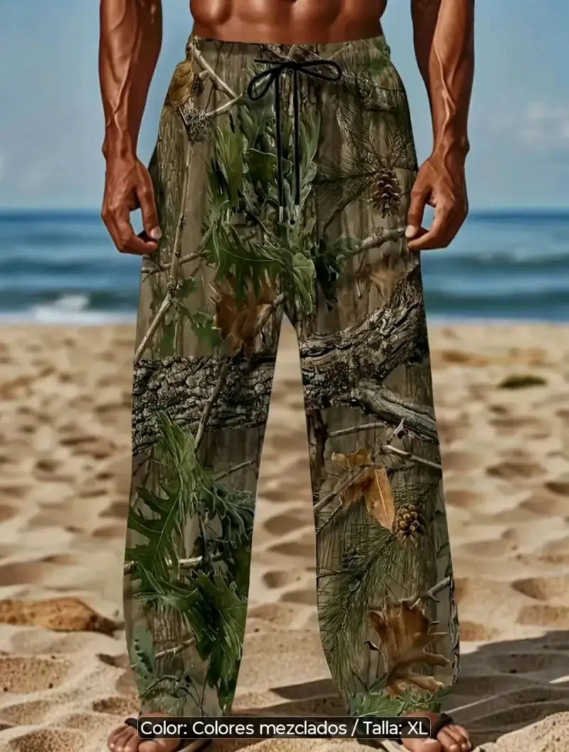 Pantalones de playa camuflados para hombre XL - 1