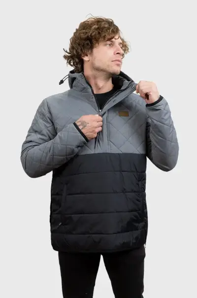 Chaqueta acolchada gris y negra para hombre - miniatura 2