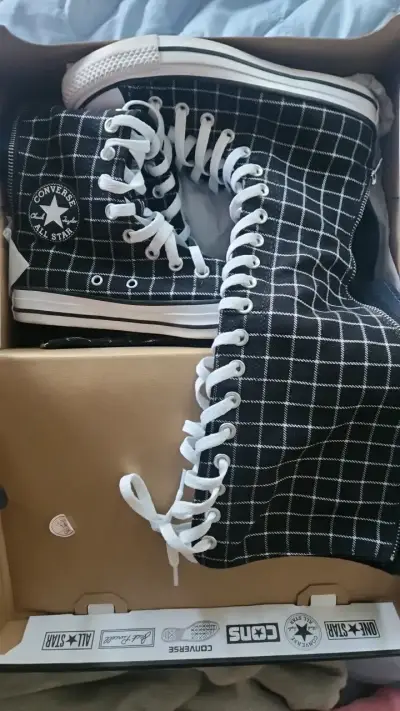Zapatillas Converse Chuck Taylor negras a cuadros - miniatura 1