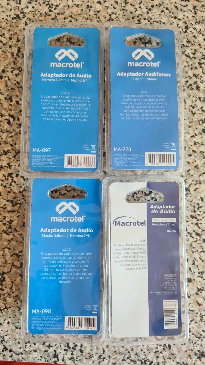 Adaptadores de Audio MacroTel Macho y Hembra - 2