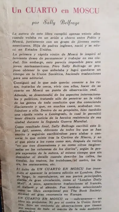 Libro 'Un Cuarto en Moscú' de Sally Belfrage - miniatura 2