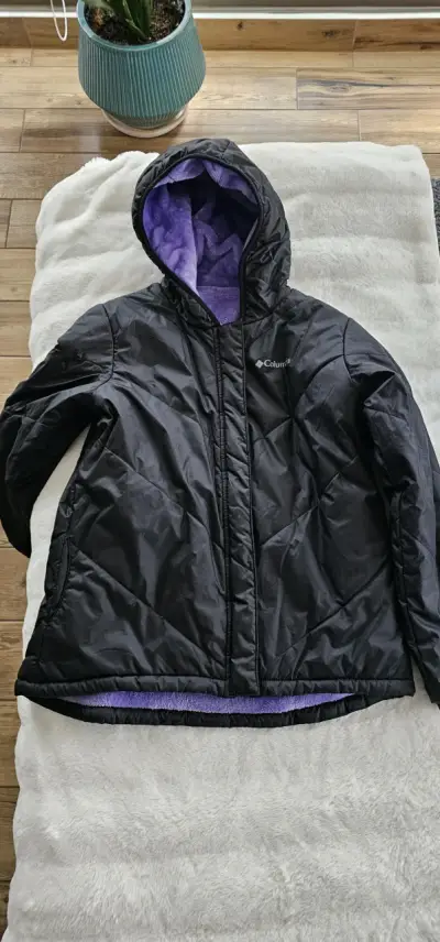 Chaqueta Columbia negra con forro morado - miniatura 1