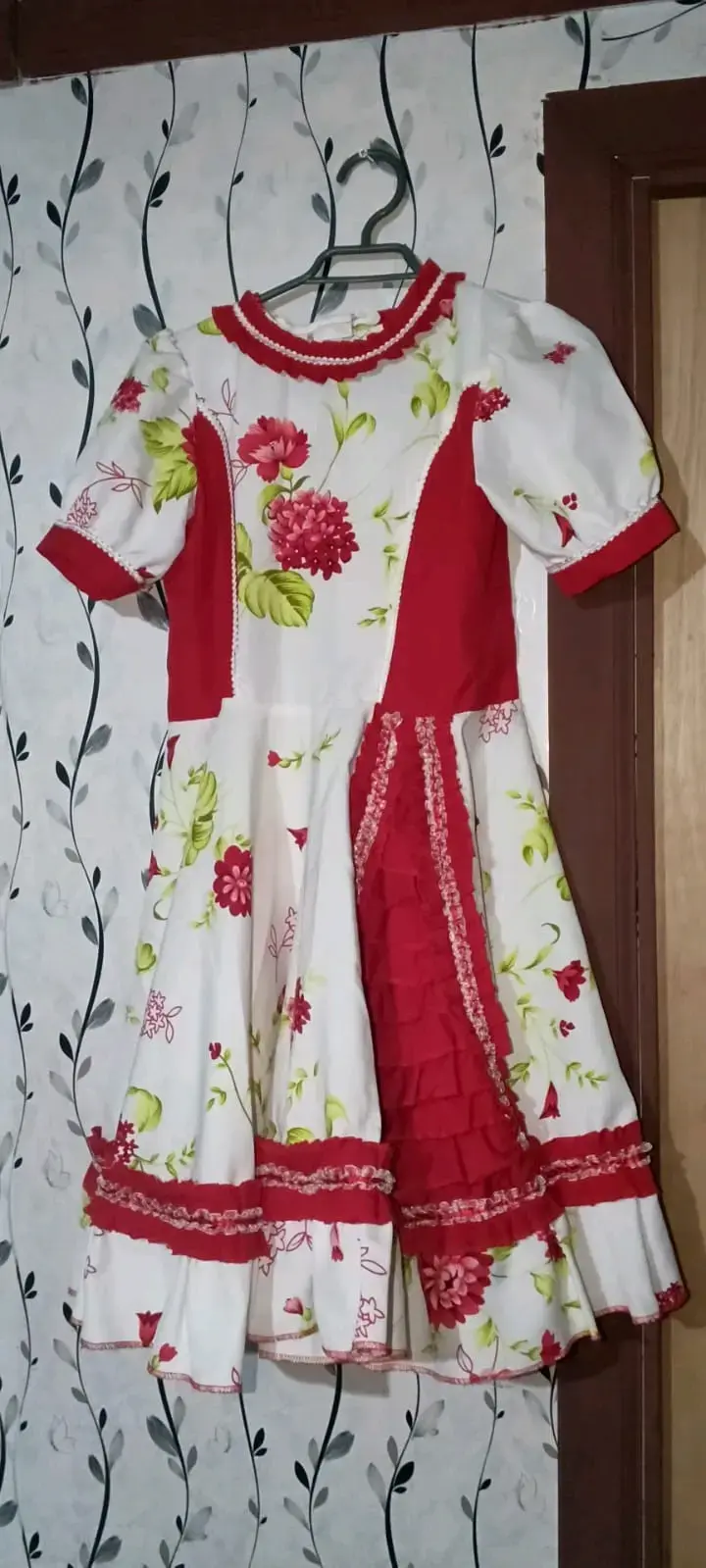 Vestido infantil floral con lazo - 3