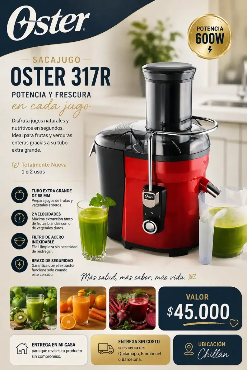 Extractor de jugos Oster 317R 600W nuevo