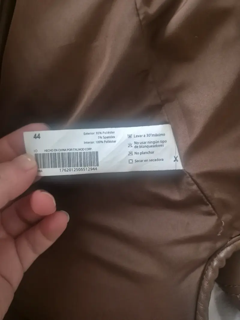 Chaqueta de cuero sintético marrón para mujer - 4