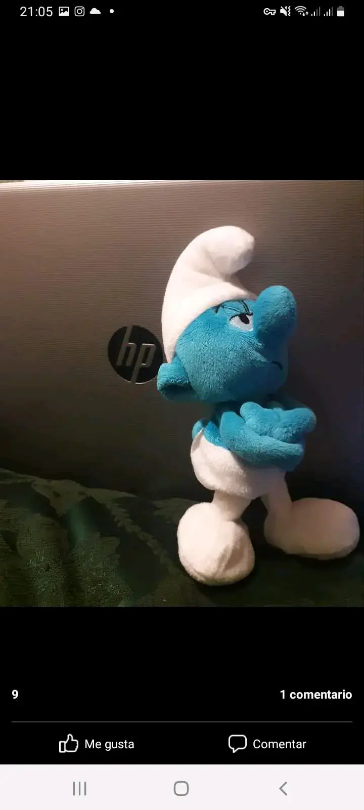 Peluche de Pitufo Azul en Buen Estado