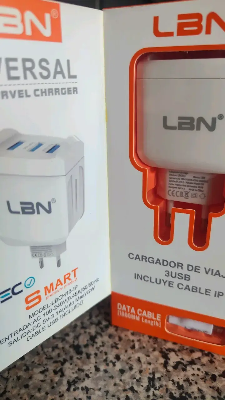 Cargador de Viaje LBN 3USB con Cable IP - 2