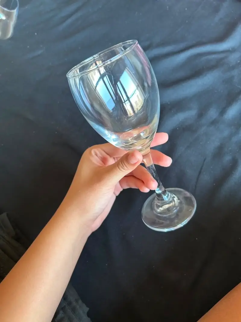 Copa de vino de cristal transparente