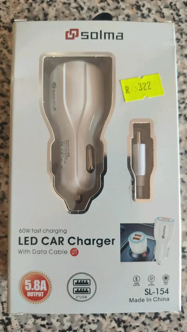 Cargador de Auto Solma 60W con Cable de Datos - 2