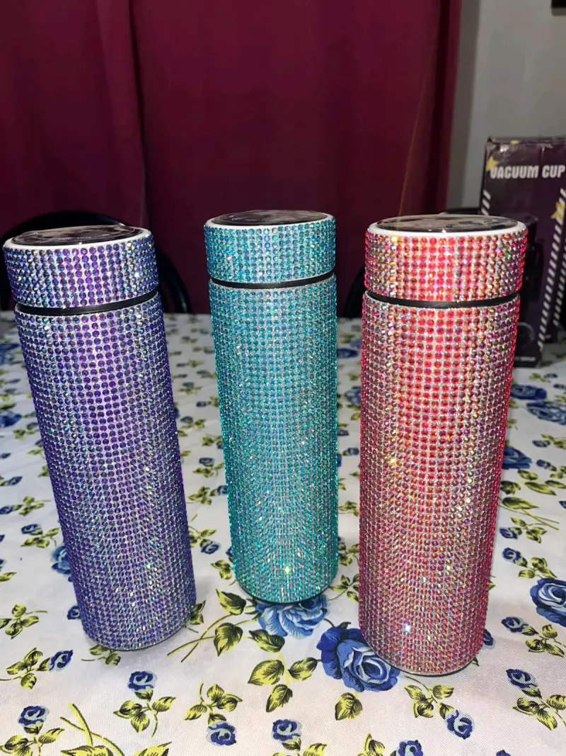 Termos decorados con cristales de colores