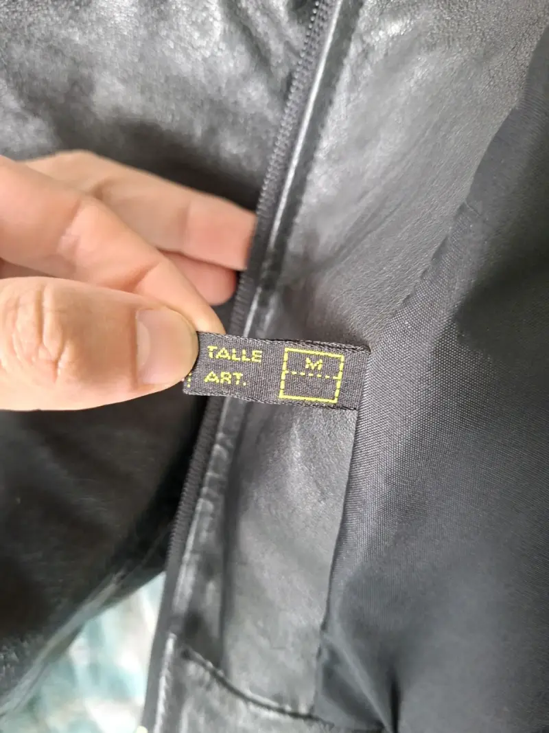 Chaqueta de cuero negra para hombre talla M - 3