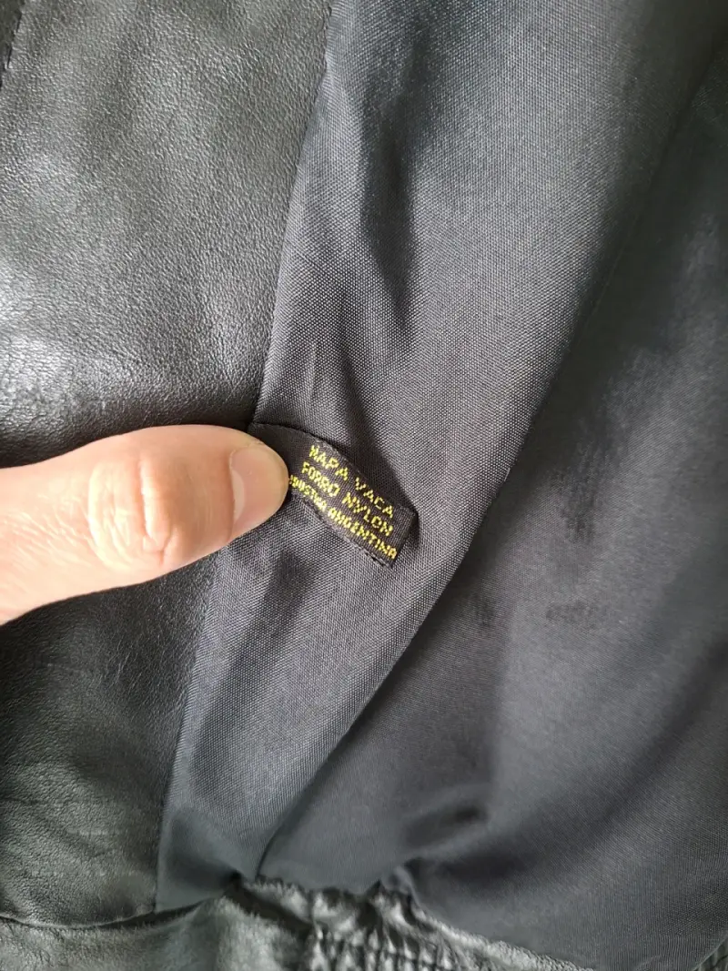 Chaqueta de cuero negra para hombre talla M - 4